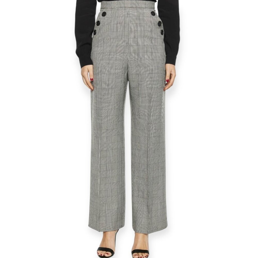 Bardot Gray Plaid Wide Leg Pants